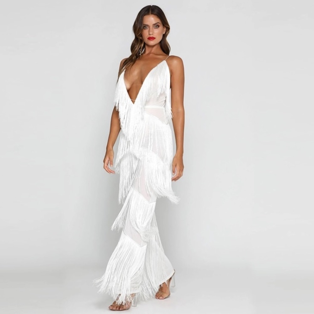 COPY - 🎉Host Pick🎉 NEW! White Fringe Jumpsuit